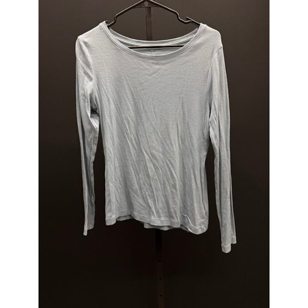 A New Day Blue Ribbed Long Sleeve Tee